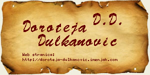 Doroteja Dulkanović vizit kartica